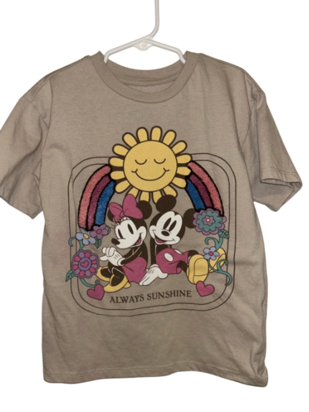 Disney Minnie & Mickey Mouse Always Sunshine Graphic Tee Kids Size Small